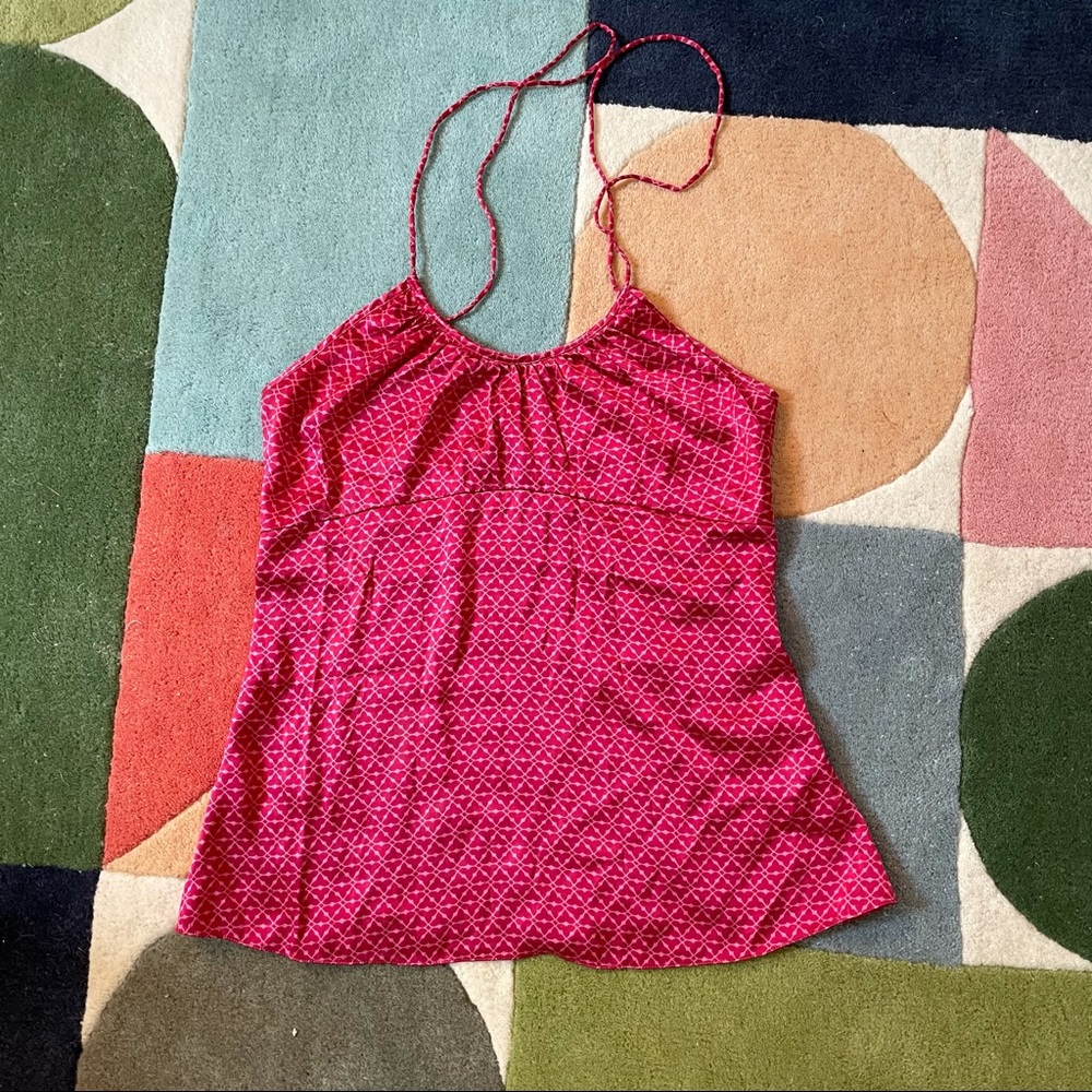 Express Design Studios hot pink silk halter top